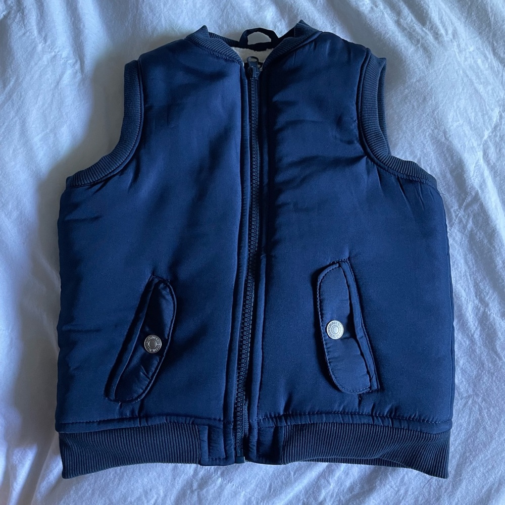 Kids 7 for all mankind Navy Blue Puffer Vest - Sleeveless Zip Jacket size 3T